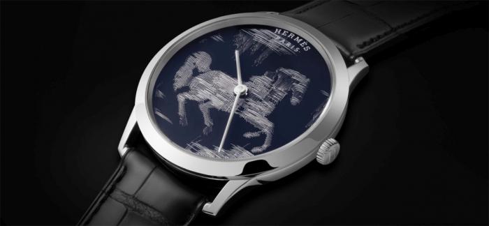 Hermès愛馬仕發布Slim d’Hermès Cheval Ikat金線刺繡工藝腕表